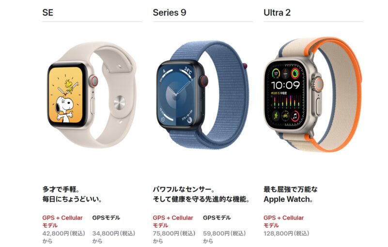 Applewatchのシリーズの外観比較_800